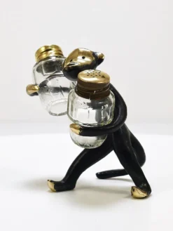Ensemble de salières et poivrières singe Walter Bosse, Herta Baller, Autriche, années 1950