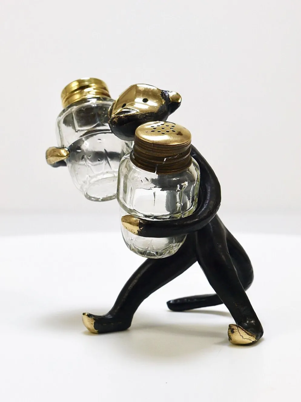 Ensemble de salières et poivrières singe Walter Bosse, Herta Baller, Autriche, années 1950