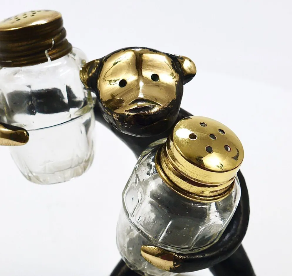 Ensemble de salières et poivrières singe Walter Bosse, Herta Baller, Autriche, années 1950