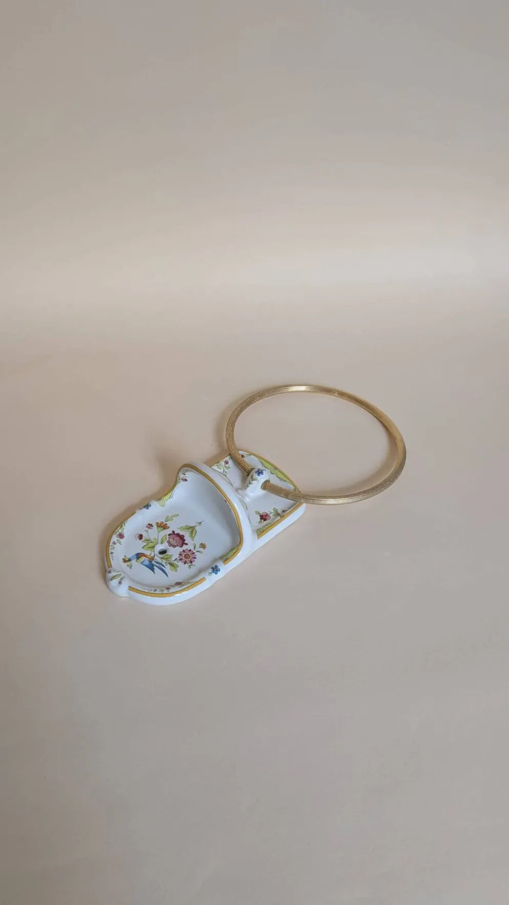 Ensemble de salle de bain en céramique peinte – Style vintage floral