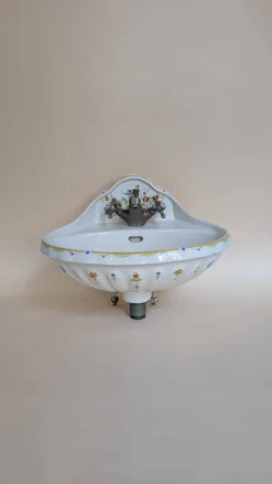Ensemble de salle de bain en céramique peinte – Style vintage floral