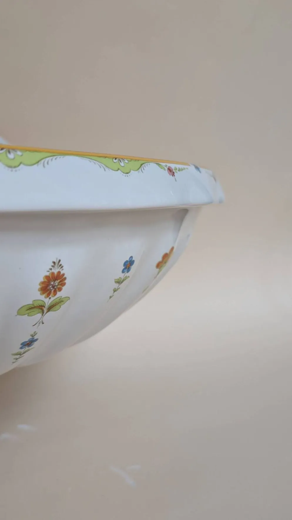 Ensemble de salle de bain en céramique peinte – Style vintage floral