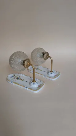 Ensemble de salle de bain en céramique peinte – Style vintage floral