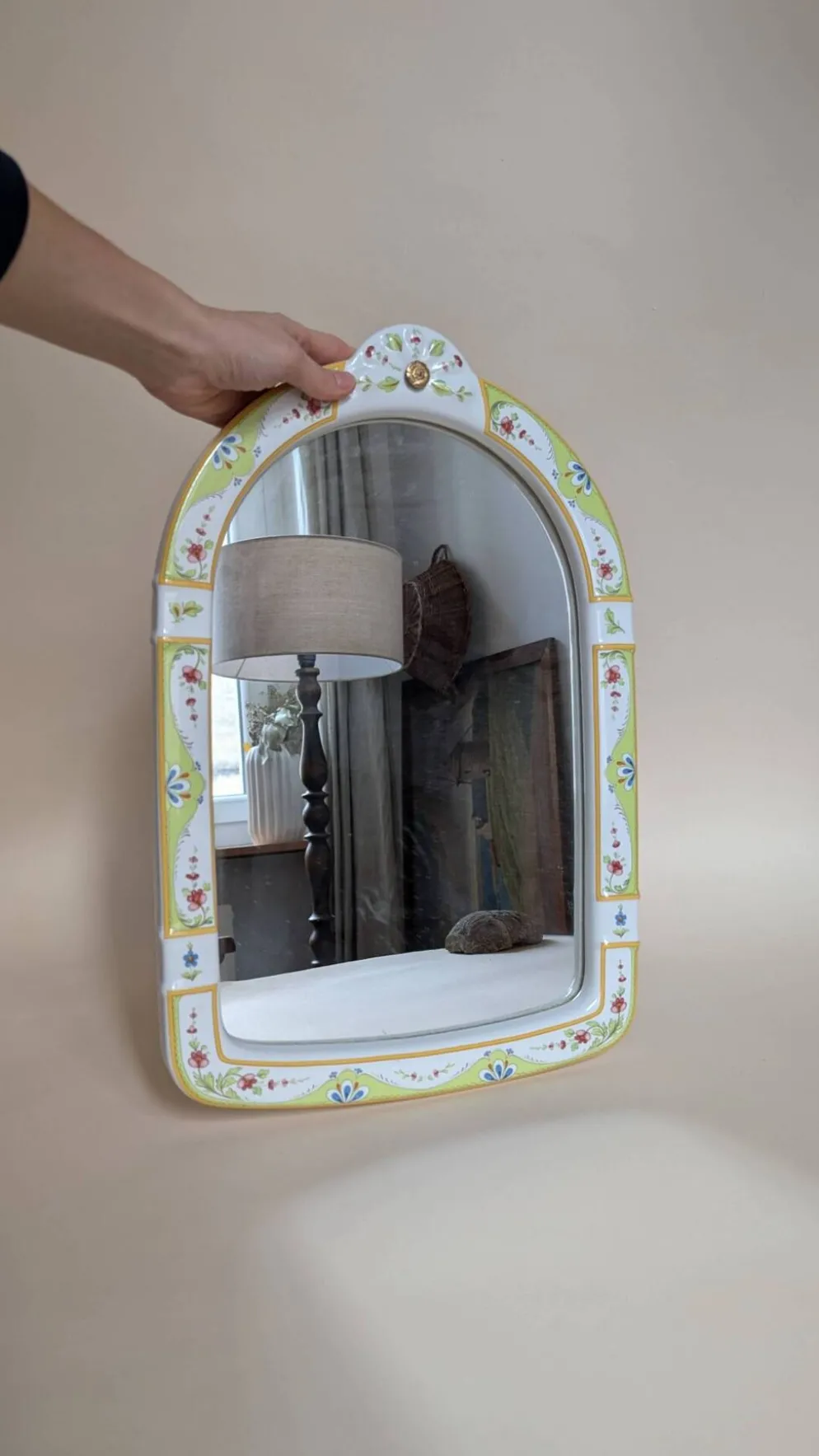 Ensemble de salle de bain en céramique peinte – Style vintage floral