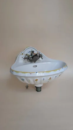 Ensemble de salle de bain en céramique peinte – Style vintage floral
