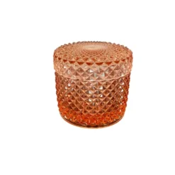 Ensemble de salle de bain en verre pressé rose vintage