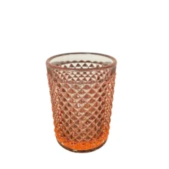 Ensemble de salle de bain en verre pressé rose vintage