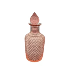 Ensemble de salle de bain en verre pressé rose vintage