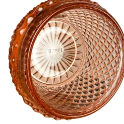 Ensemble de salle de bain en verre pressé rose vintage