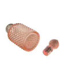 Ensemble de salle de bain en verre pressé rose vintage