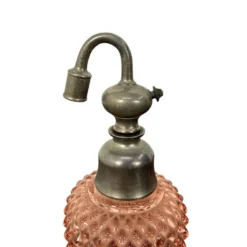 Ensemble de salle de bain en verre pressé rose vintage
