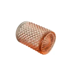 Ensemble de salle de bain en verre pressé rose vintage