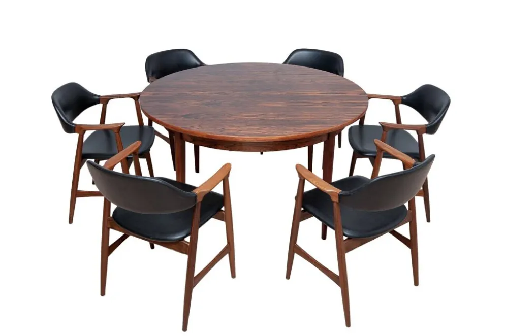 Ensemble de salle à manger des années 1960, 6 fauteuils Carlton par Låte Møbelfabrikk & Ex