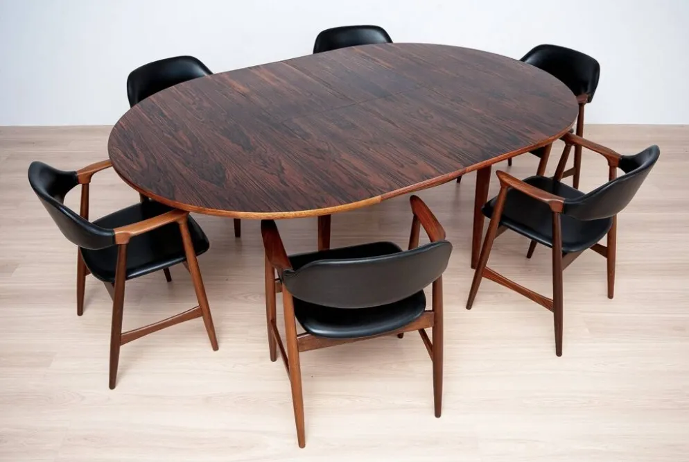 Ensemble de salle à manger des années 1960, 6 fauteuils Carlton par Låte Møbelfabrikk & Ex