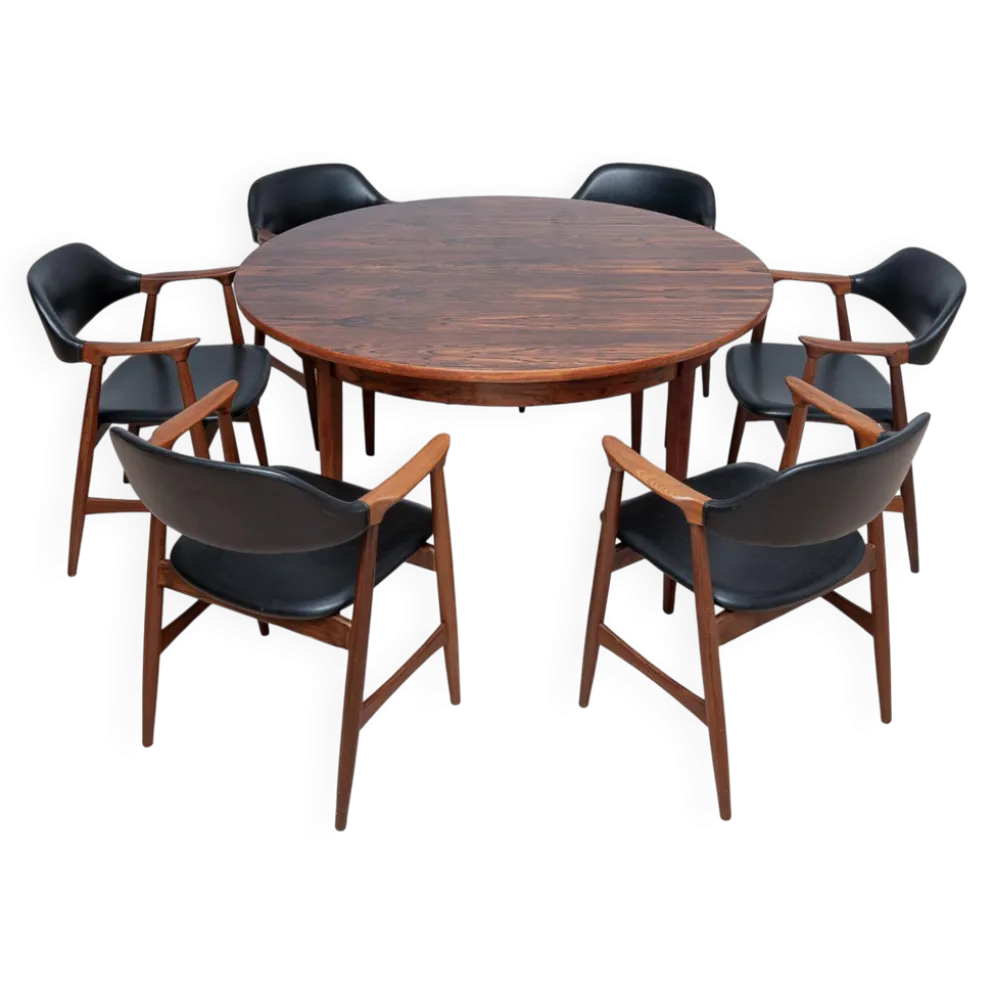 Ensemble de salle à manger des années 1960, 6 fauteuils Carlton par Låte Møbelfabrikk & Ex