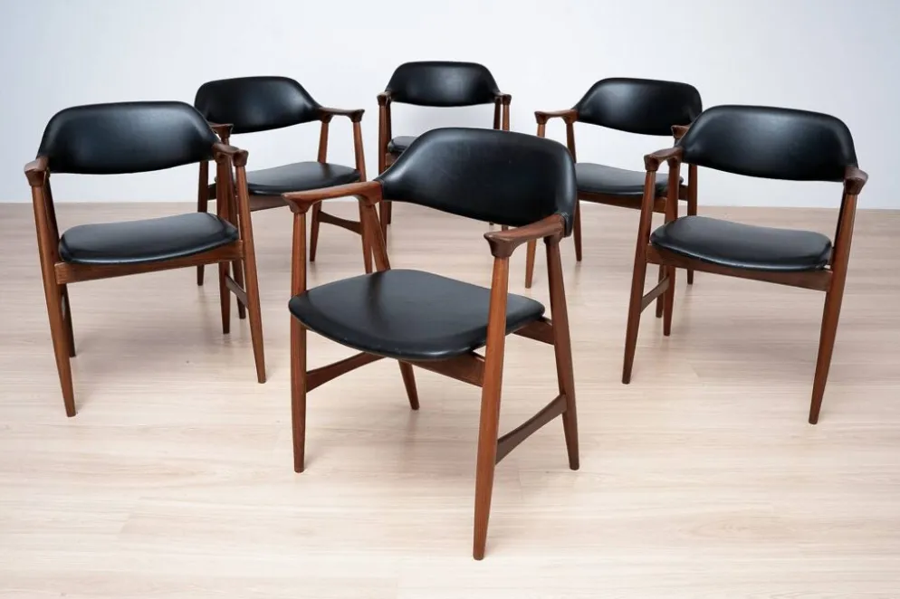 Ensemble de salle à manger des années 1960, 6 fauteuils Carlton par Låte Møbelfabrikk & Ex