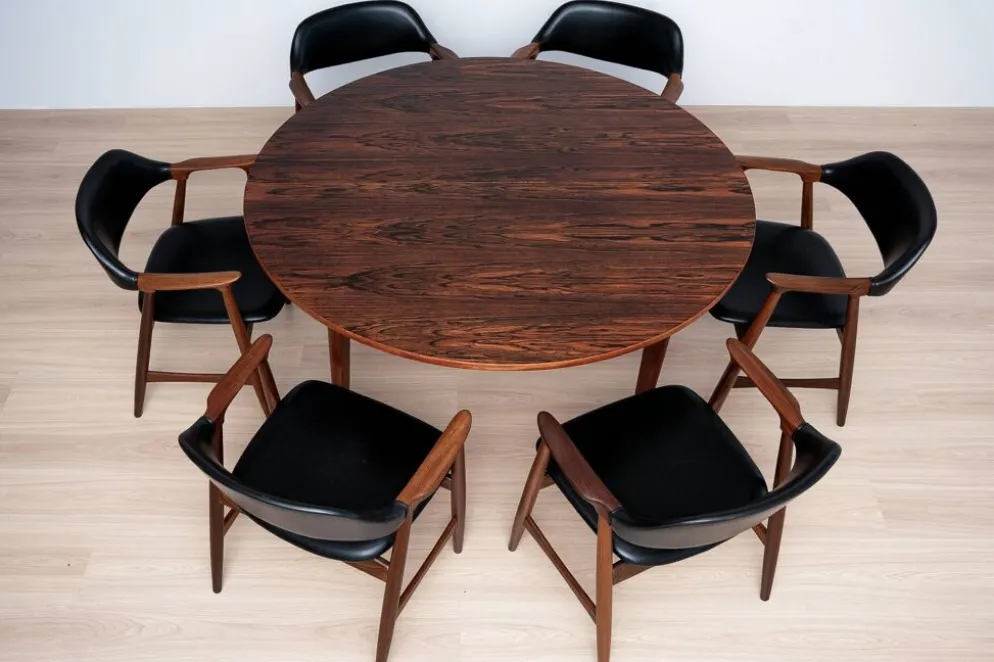 Ensemble de salle à manger des années 1960, 6 fauteuils Carlton par Låte Møbelfabrikk & Ex