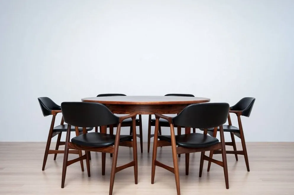 Ensemble de salle à manger des années 1960, 6 fauteuils Carlton par Låte Møbelfabrikk & Ex