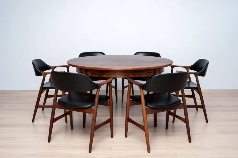 Ensemble de salle à manger des années 1960, 6 fauteuils Carlton par Låte Møbelfabrikk & Ex