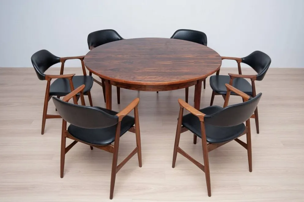 Ensemble de salle à manger des années 1960, 6 fauteuils Carlton par Låte Møbelfabrikk & Ex