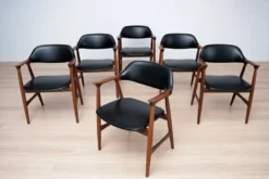 Ensemble de salle à manger des années 1960, 6 fauteuils Carlton par Låte Møbelfabrikk & Ex