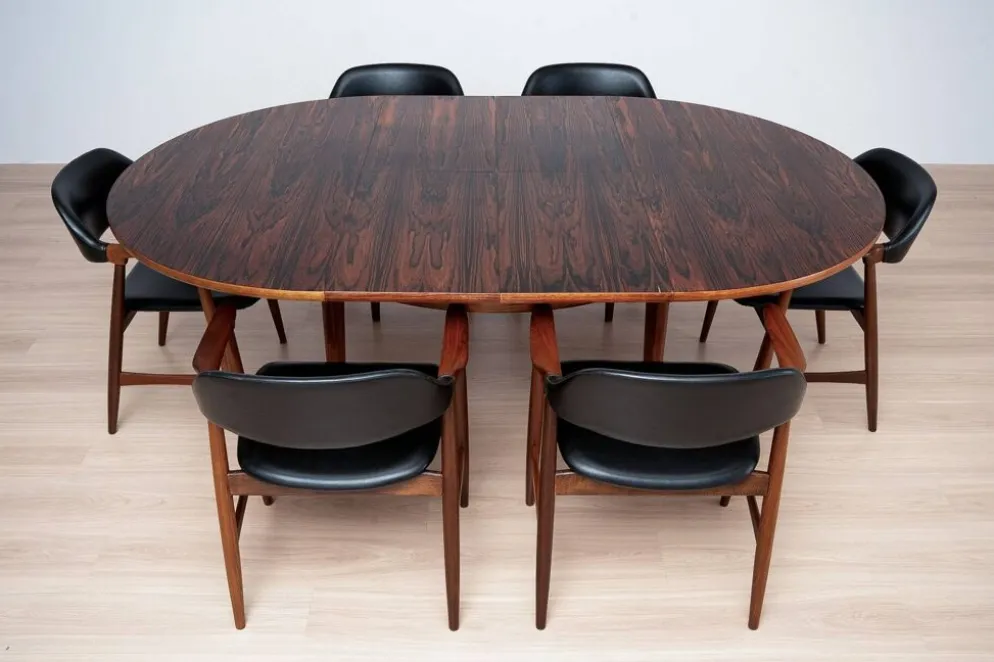 Ensemble de salle à manger des années 1960, 6 fauteuils Carlton par Låte Møbelfabrikk & Ex