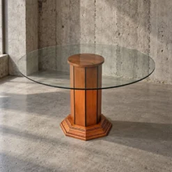 Ensemble de salle à manger en faux bambou / années 1980