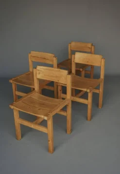 Ensemble de salle à manger en pin par Edwin Helseth pour Strange Bruk, années 1960.
