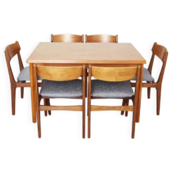 Ensemble de salle à manger en teck du milieu du siècle par Anderstrup/Velje