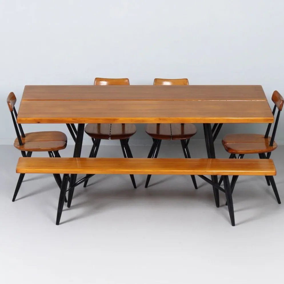 Ensemble de salle à manger Pirkka par Ilmari Tapiovaara pour Asko & Laukaan Puu, années 1950.