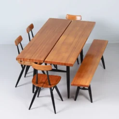 Ensemble de salle à manger Pirkka par Ilmari Tapiovaara pour Asko & Laukaan Puu, années 1950.