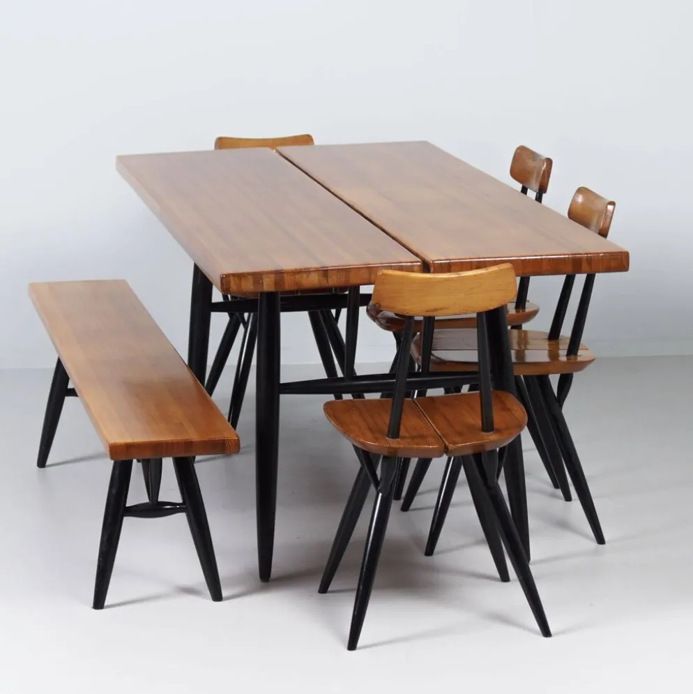 Ensemble de salle à manger Pirkka par Ilmari Tapiovaara pour Asko & Laukaan Puu, années 1950.