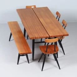 Ensemble de salle à manger Pirkka par Ilmari Tapiovaara pour Asko & Laukaan Puu, années 1950.
