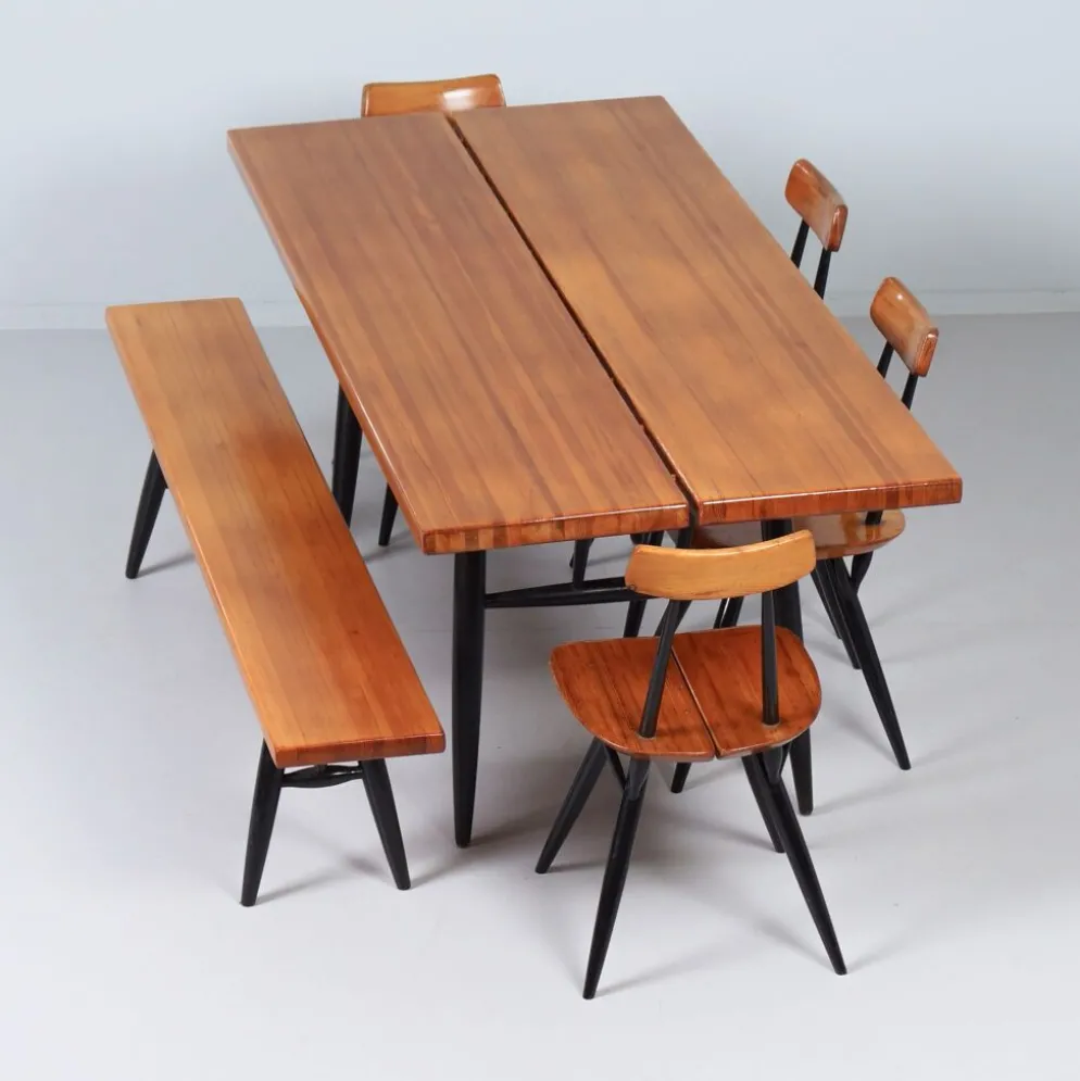 Ensemble de salle à manger Pirkka par Ilmari Tapiovaara pour Asko & Laukaan Puu, années 1950.