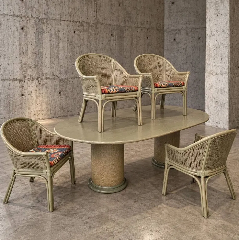 Ensemble de salle à manger Rohé Noordwolde / table / 4 chaises assorties / années 1980 / très bon état