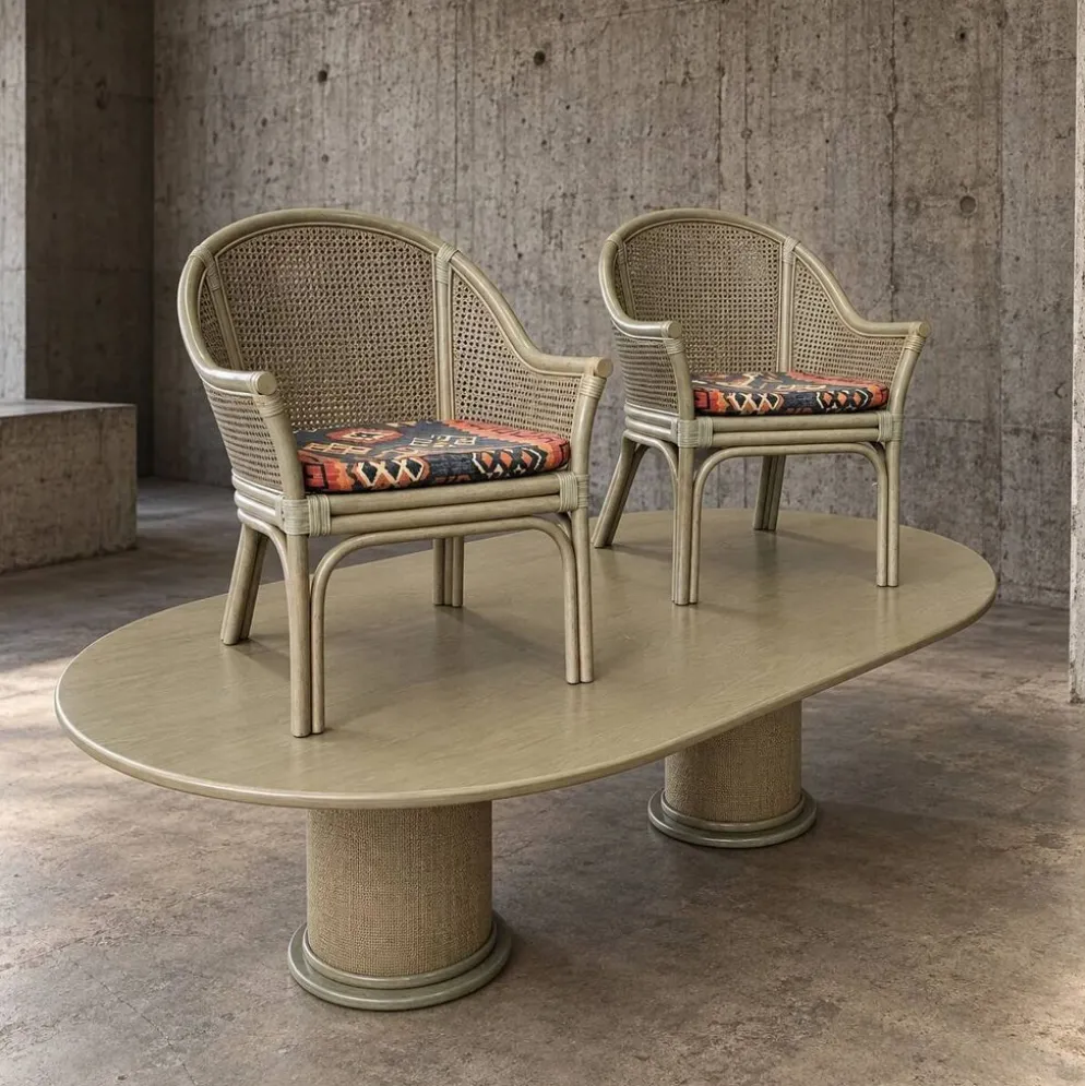 Ensemble de salle à manger Rohé Noordwolde / table / 4 chaises assorties / années 1980 / très bon état