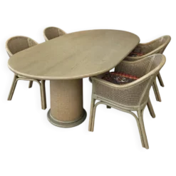 Ensemble de salle à manger Rohé Noordwolde / table / 4 chaises assorties / années 1980 / très bon état