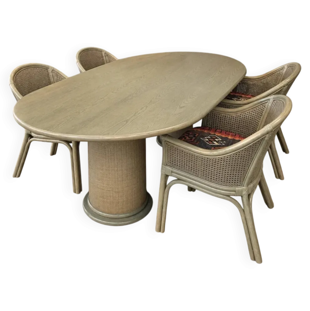 Ensemble de salle à manger Rohé Noordwolde / table / 4 chaises assorties / années 1980 / très bon état