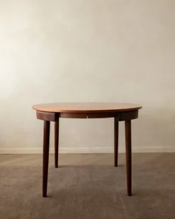 Ensemble de salle à manger rond en teck de style mid-century par Hans Olsen pour Frem Røjle, années 1950.