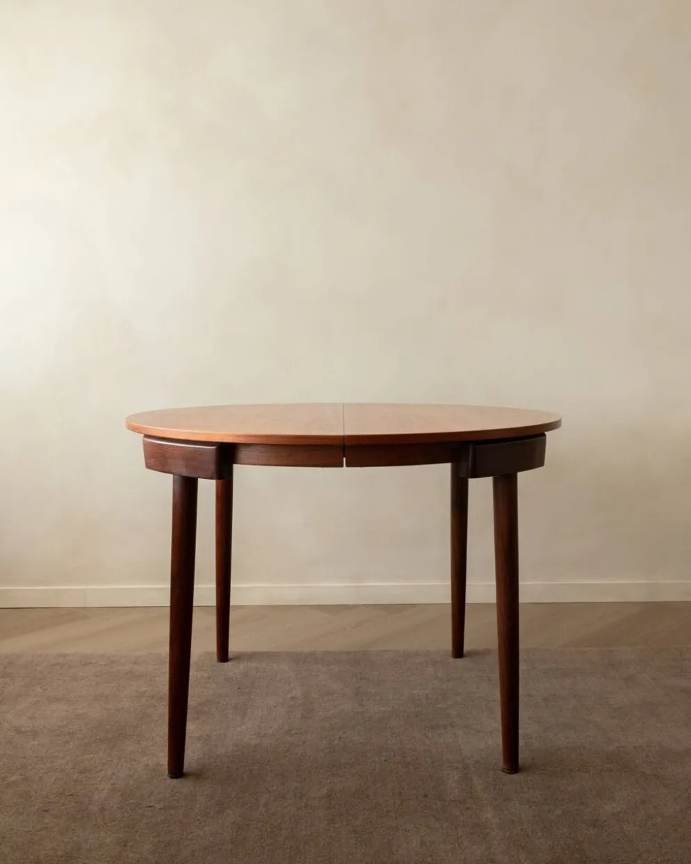 Ensemble de salle à manger rond en teck de style mid-century par Hans Olsen pour Frem Røjle, années 1950.