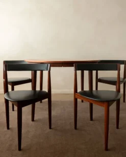 Ensemble de salle à manger rond en teck de style mid-century par Hans Olsen pour Frem Røjle, années 1950.