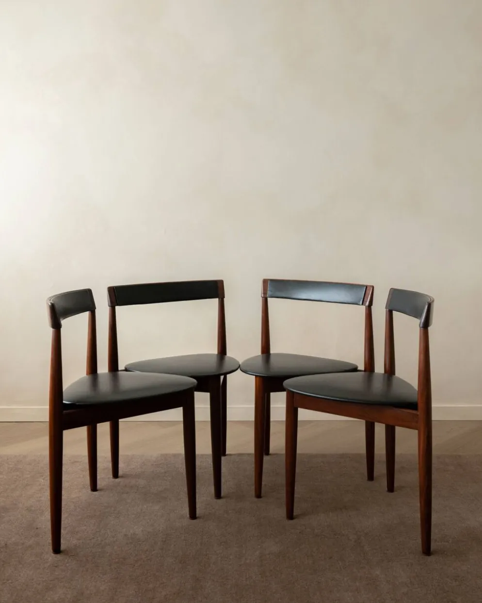 Ensemble de salle à manger rond en teck de style mid-century par Hans Olsen pour Frem Røjle, années 1950.