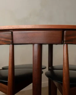 Ensemble de salle à manger rond en teck de style mid-century par Hans Olsen pour Frem Røjle, années 1950.