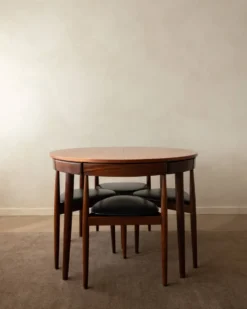 Ensemble de salle à manger rond en teck de style mid-century par Hans Olsen pour Frem Røjle, années 1950.