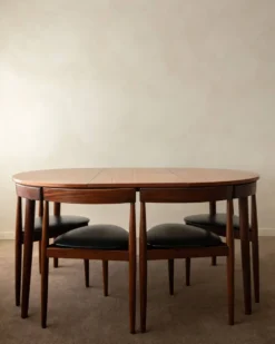 Ensemble de salle à manger rond en teck de style mid-century par Hans Olsen pour Frem Røjle, années 1950.
