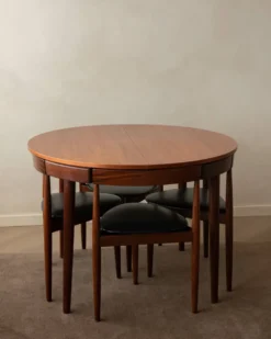 Ensemble de salle à manger rond en teck de style mid-century par Hans Olsen pour Frem Røjle, années 1950.