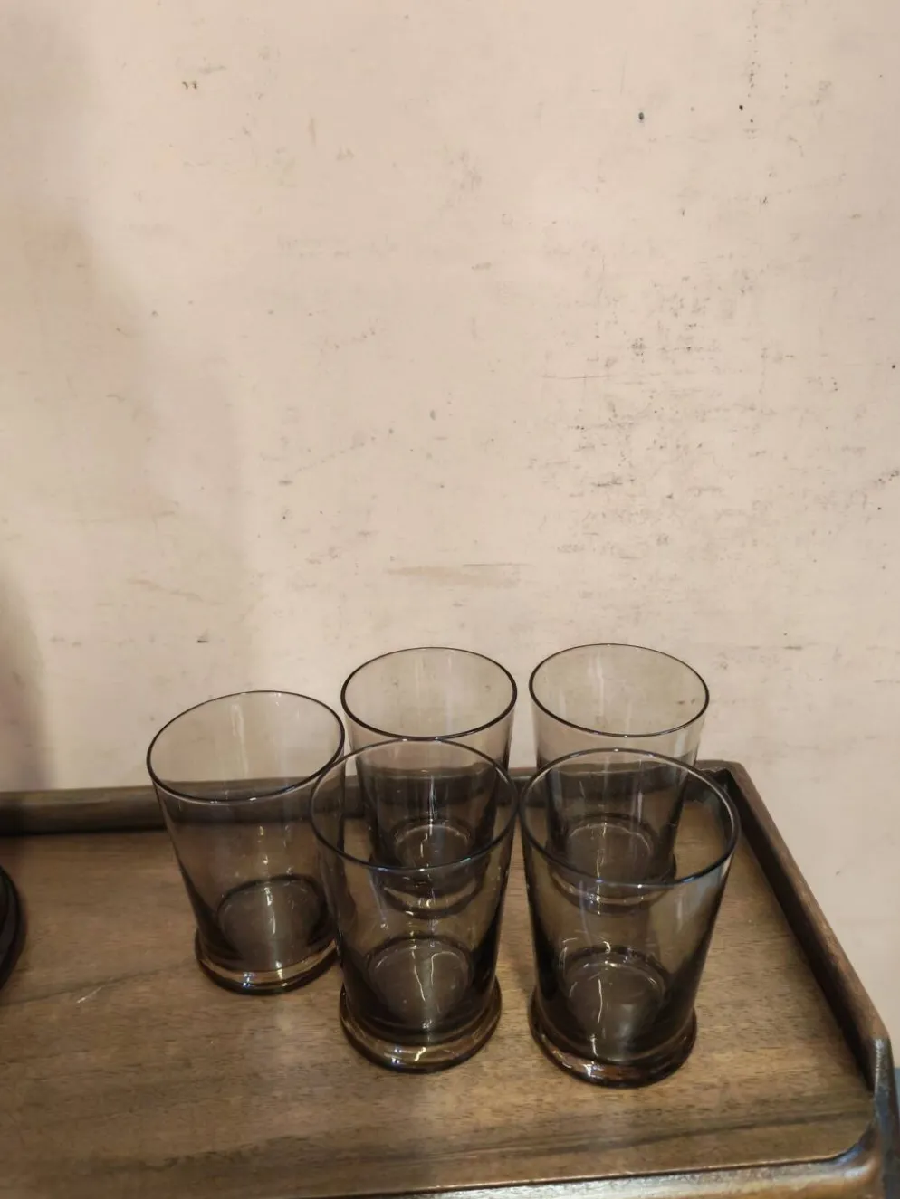 Ensemble de service de table carafe bouteille et 5 gobelets en verre f