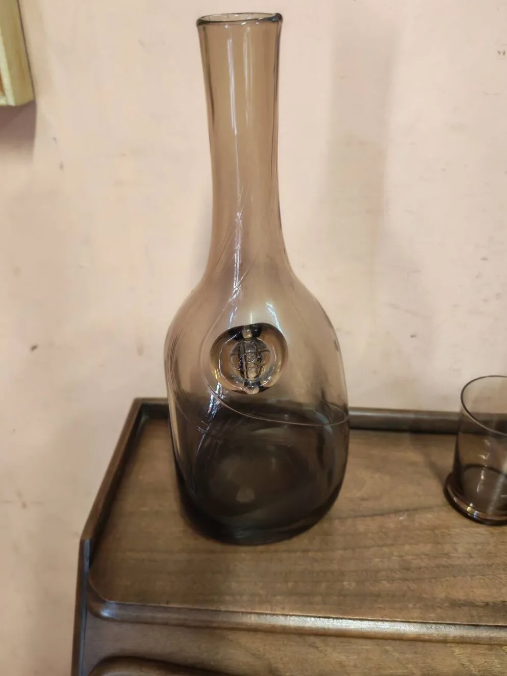 Ensemble de service de table carafe bouteille et 5 gobelets en verre f