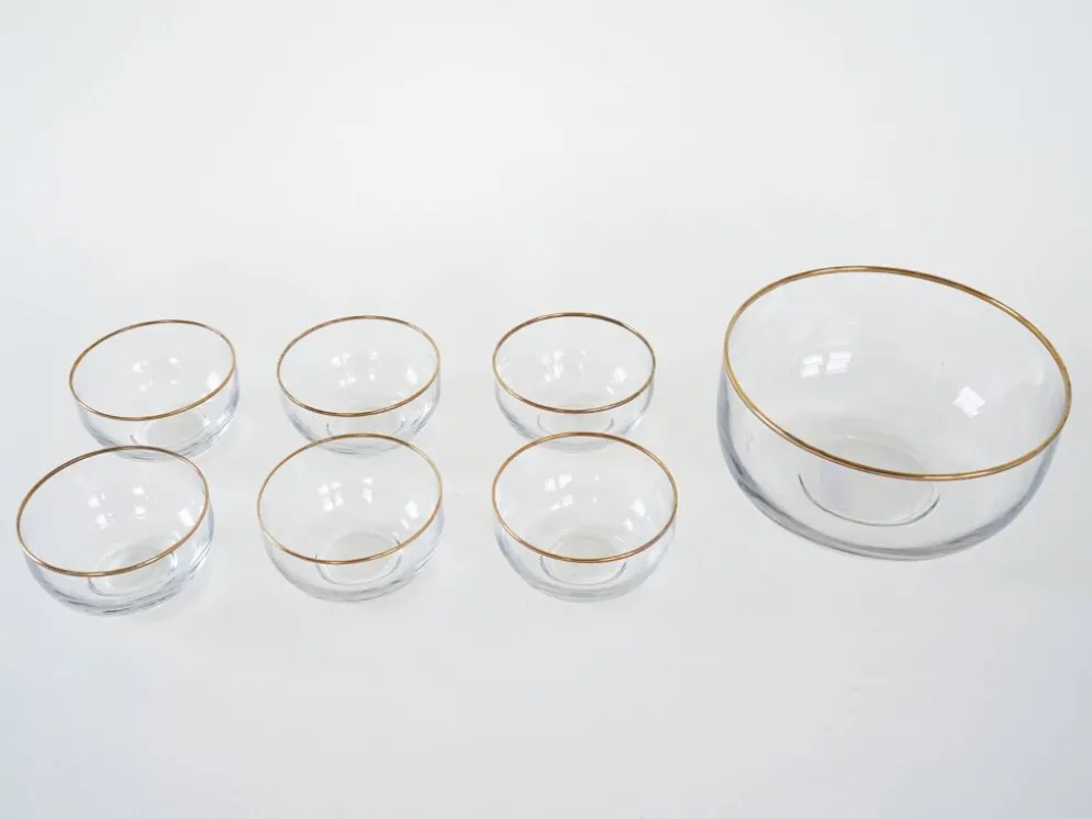 Ensemble de service en verre, design italien, années 1970, fabriqué en Italie.