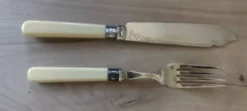 Ensemble de service à poisson vintage de Sheffield pour 6 – Poignées en os véritable – Argent sterling
